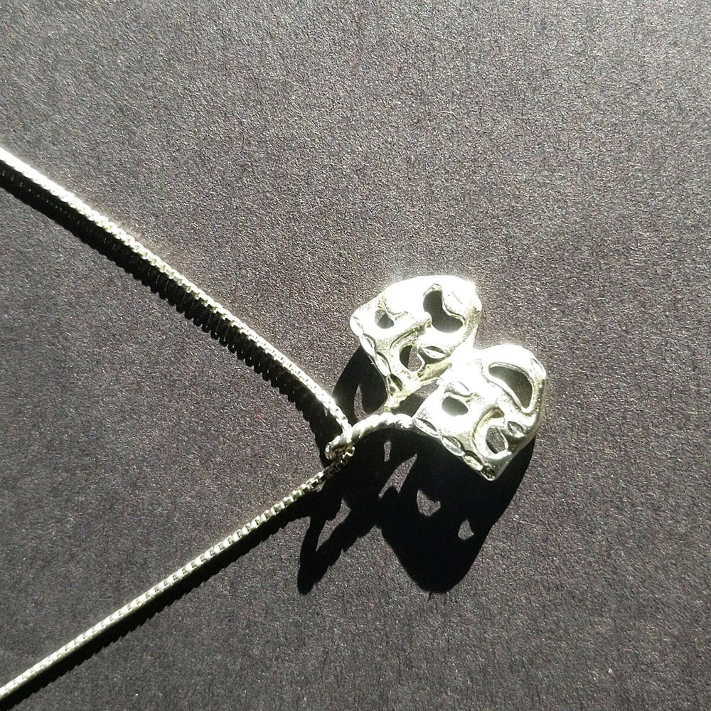 Sterling Chain Necklace Theatre Pendant